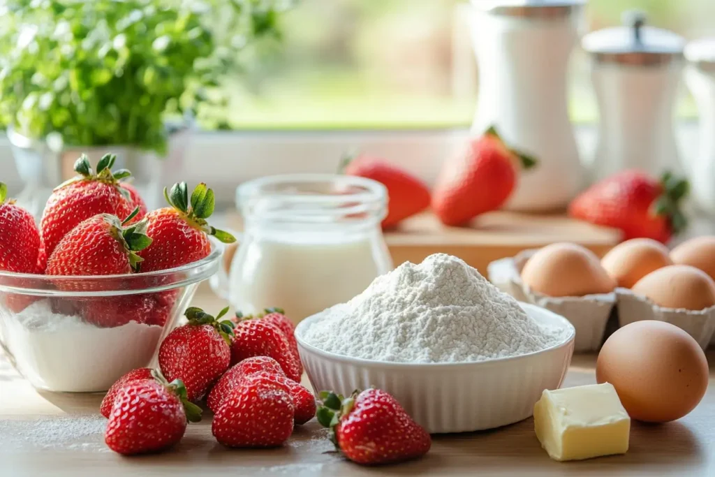  Add this image to the Ingredients for Strawberry Muffins section to visually highlight the key ingredients needed for the recipe.